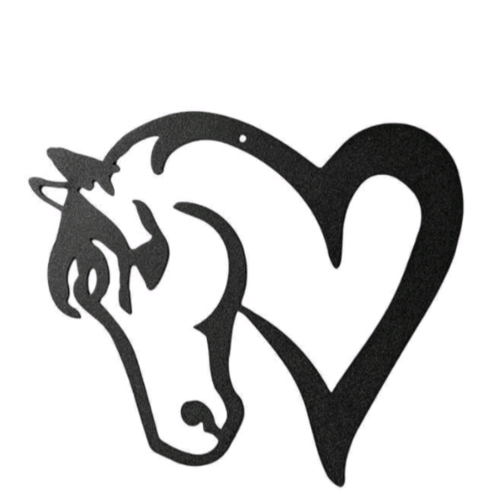 Black Horse Heart Wall Art New